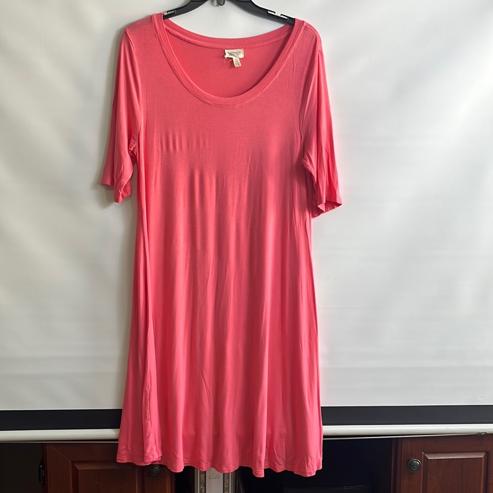 Greige salmon pink midi dress size L